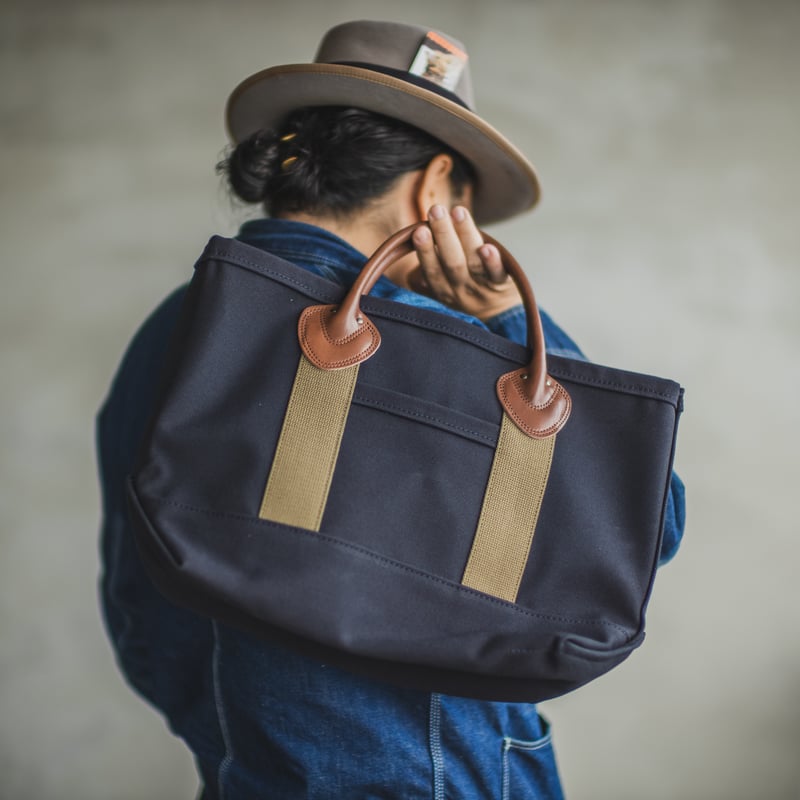 バッグ Workers Leather Handle Tote Bag Navy WORKERS: Leather Handle Tote Bag M | TCB jeans