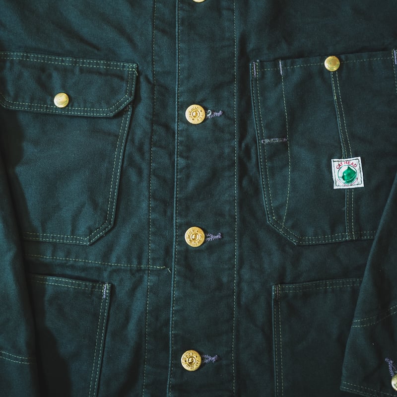 Cat Head Jacket Green Canvas | TCB jeans