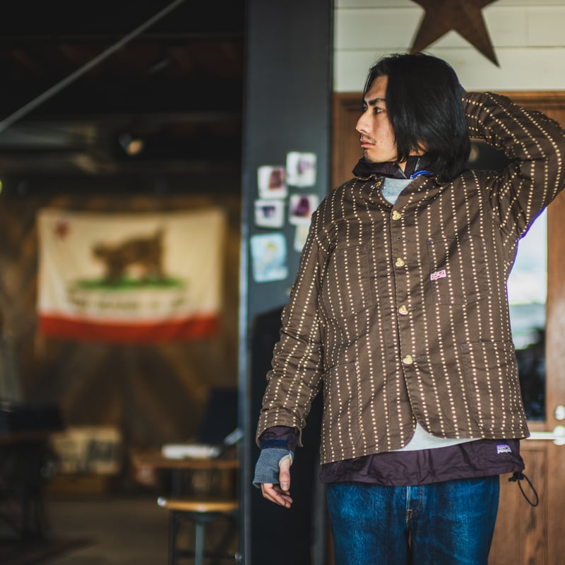 Cathartt Chore Coat Brown Paw Stripe | TCB jeans