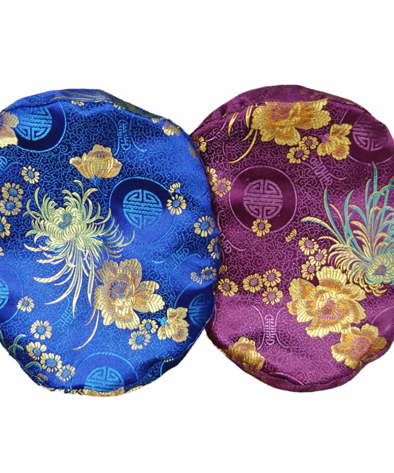 やんきち✩ページ ベージュ パープル 花モチーフ ベレー帽 2つセット