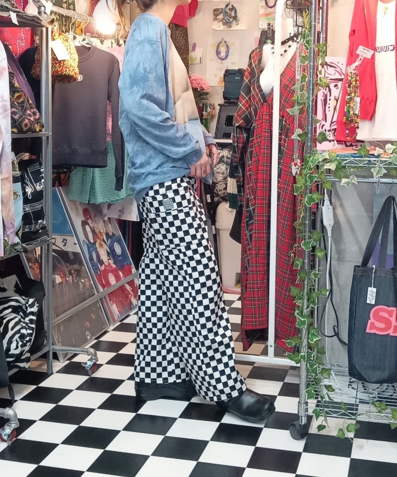 Bristol バンダナ柄パンツ ブラック/ホワイト ワンフォークロージング 1111clothing カーゴパンツ メンズ