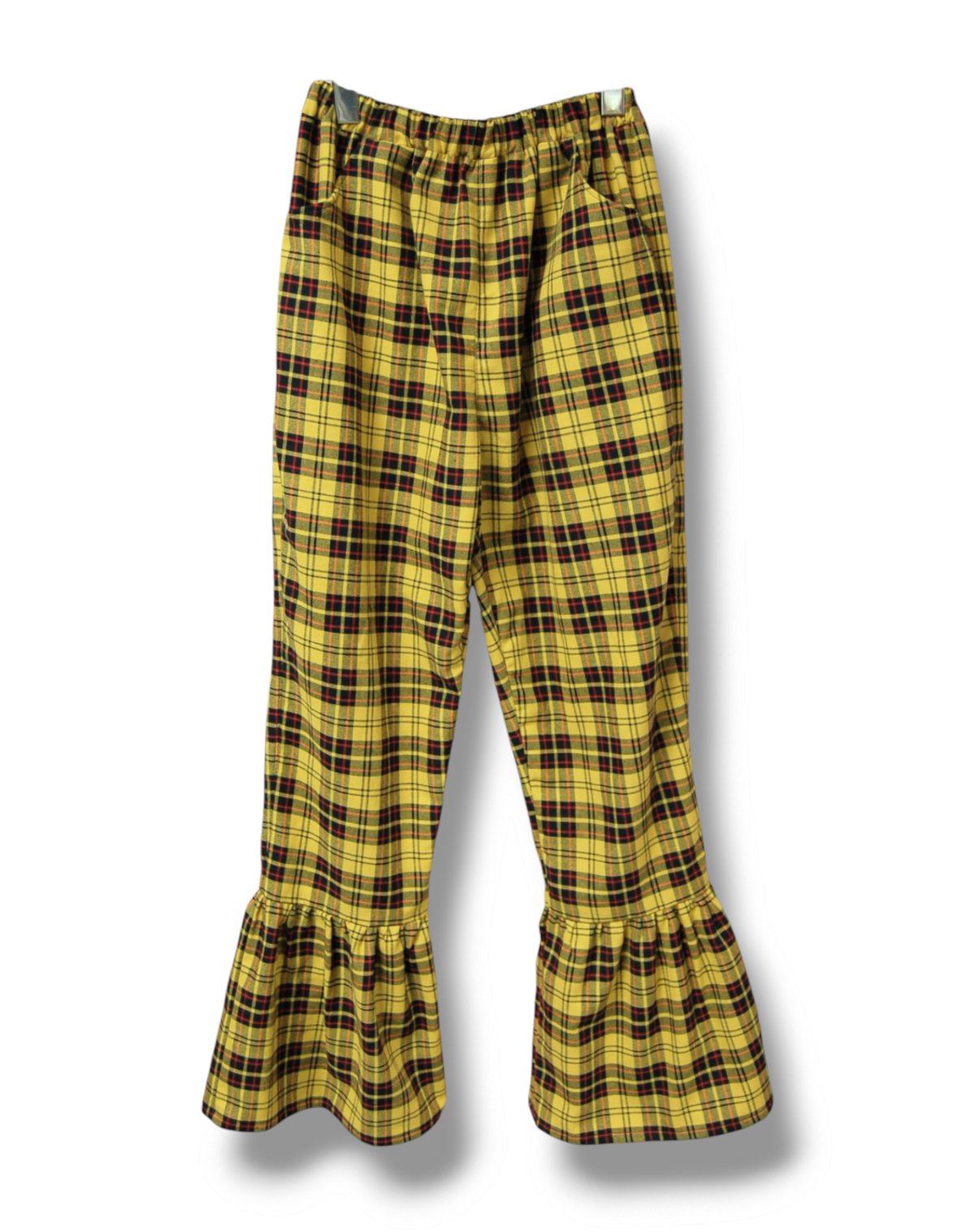タータンチェック 裾フリル フレアパンツ:yellow | SWIVEL SLUM DIVE タータンチェック 裾フリル フレアパンツ:yellow | SWIVEL SLUM DIVE