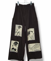 浮世絵　和柄パッチコットンワイドパンツ②
