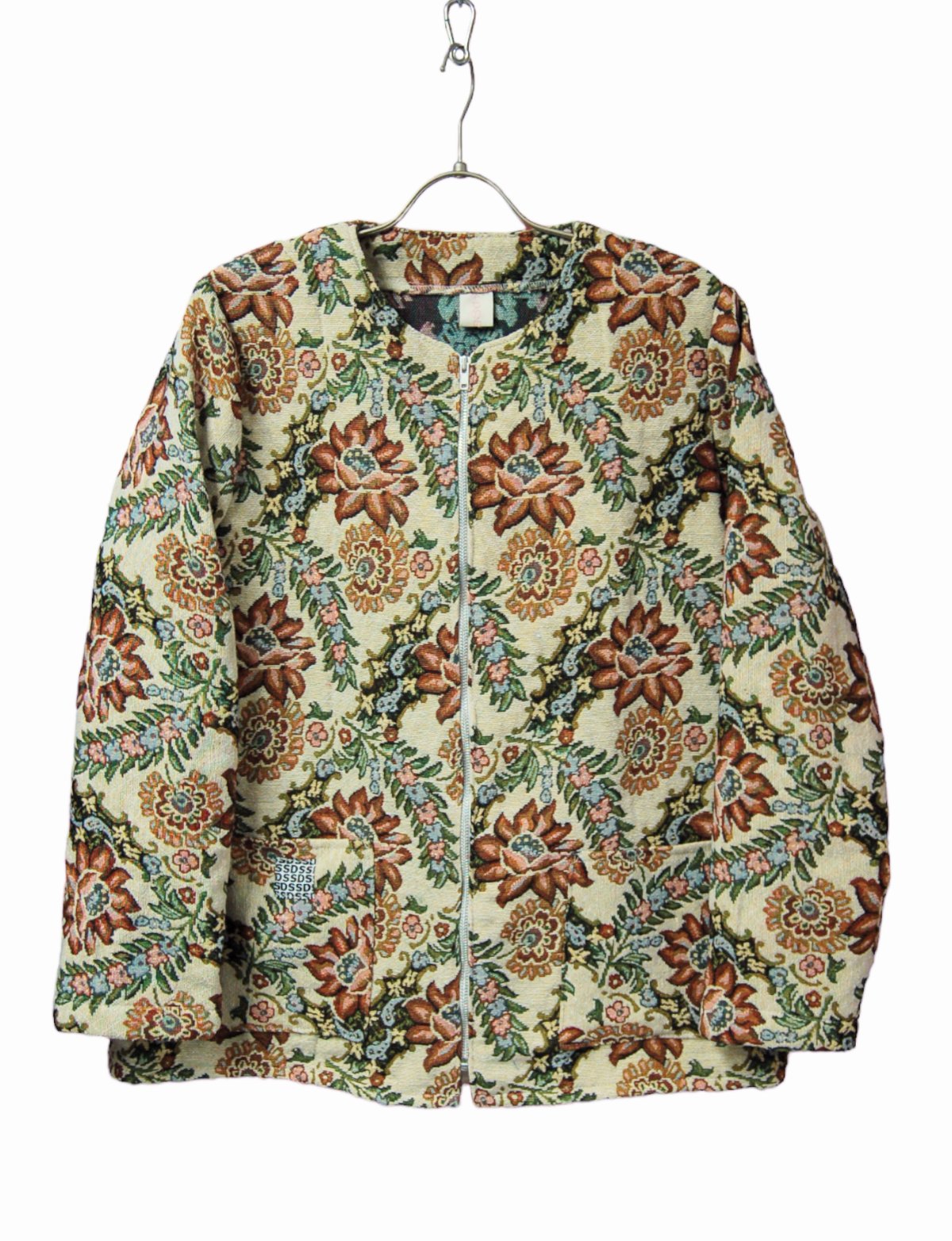 SUPER YAYA 花柄 ノーカラージャケット SUPER YAYA 花柄 ノーカラージャケット