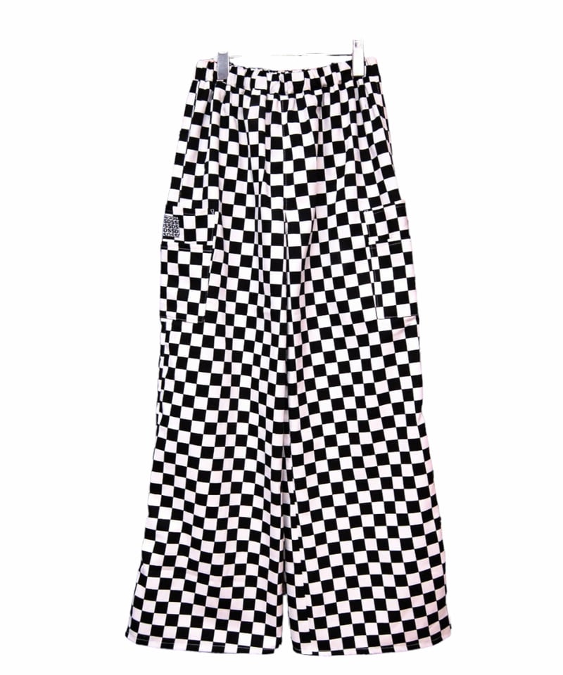 チェッカーフラッグ コットンワイドパンツ:市松模様 | SWIVEL SLUM DIVE