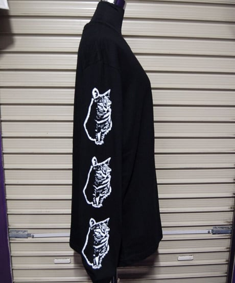 陰陽SSD×猫猫猫　long  sleeve  T shirt:black