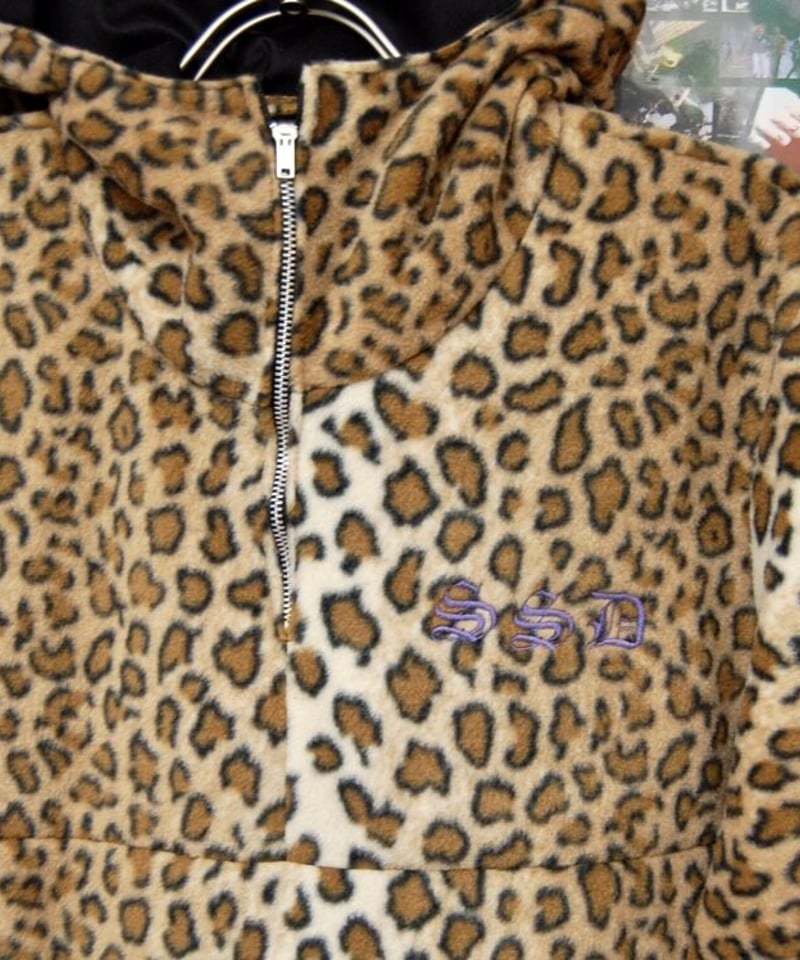 SSD刺繍 ヒョウ柄フリース ハーフジップ プルオーバー | SWIVEL SLUM DIVE