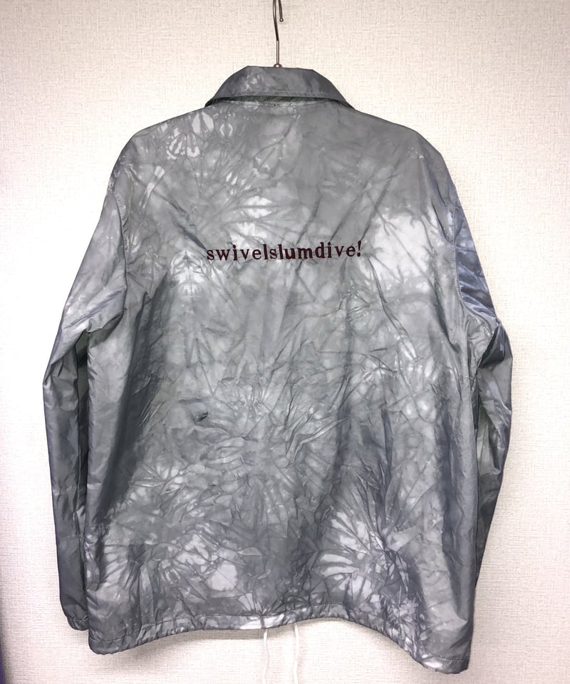 swivelslumdive 刺繍 ムラ染め コーチジャケット:グレー | SWIVEL SL