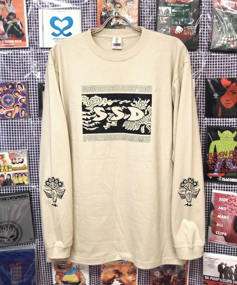 SSD 麻雀チャイナ デザイン ロングスリーブTシャツ | SWIVEL SLUM DIVE