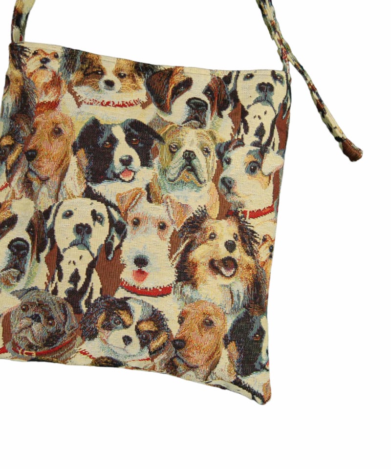 SSD　犬柄ゴブラン織　ショルダーバッグ SSD犬柄 ゴブラン織 ショルダーバッグ:オランダ生地 | SWIVEL SLUM DIVE