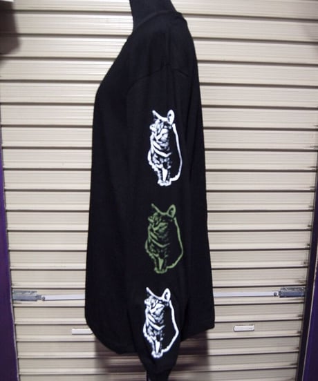 陰陽SSD×猫猫猫　long  sleeve  T shirt:black