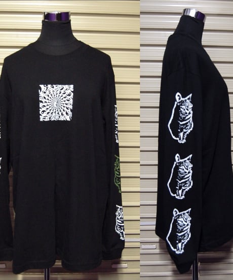 陰陽SSD×猫猫猫　long  sleeve  T shirt:black