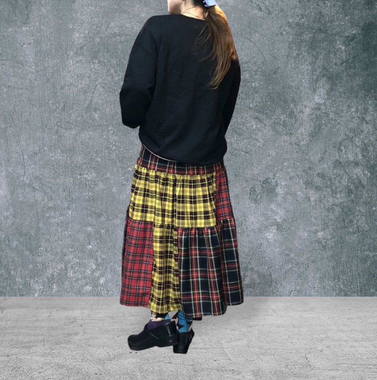 タータンチェック ミックス ティアード ロングスカート | SWIVEL タータンチェック ミックス ティアード ロングスカート | SWIVEL