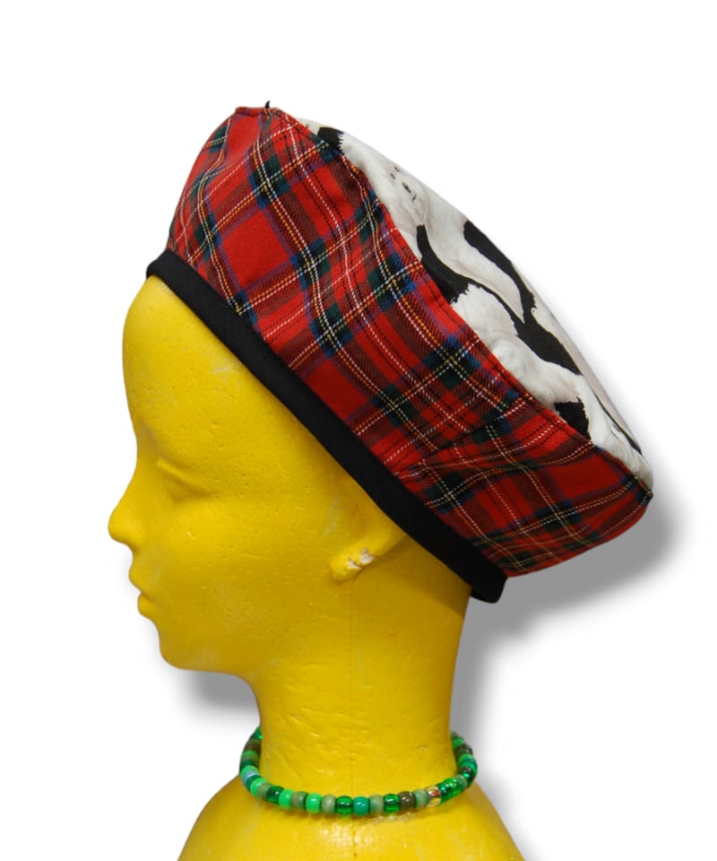 ビションフリーゼ 犬柄×タータンチェック ベレー帽 | SWIVEL SLUM DIVE