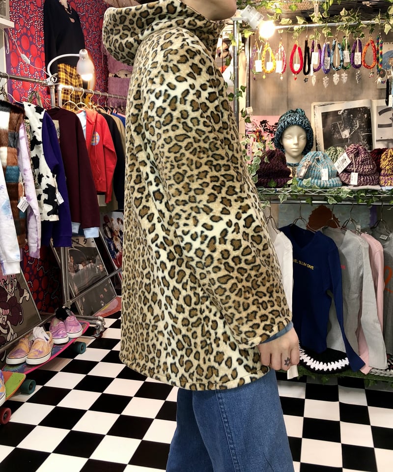 SSD刺繍 ヒョウ柄フリース ハーフジップ プルオーバー | SWIVEL SLUM DIVE