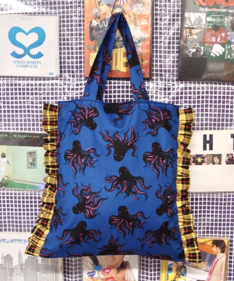 オクトパス×タータンチェック フリルトートバッグ | SWIVEL SLUM DIVE