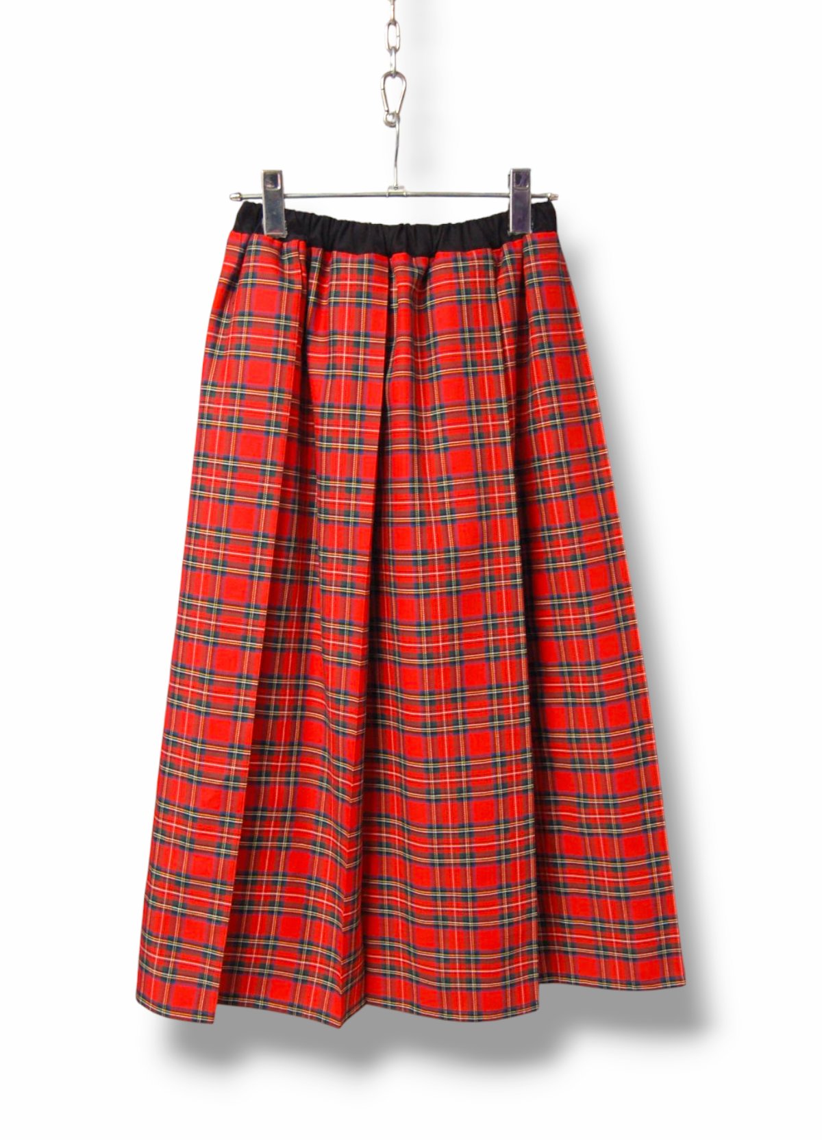 タータンチェック フレアプリーツロングスカート:レッド | SWIVEL SLUM