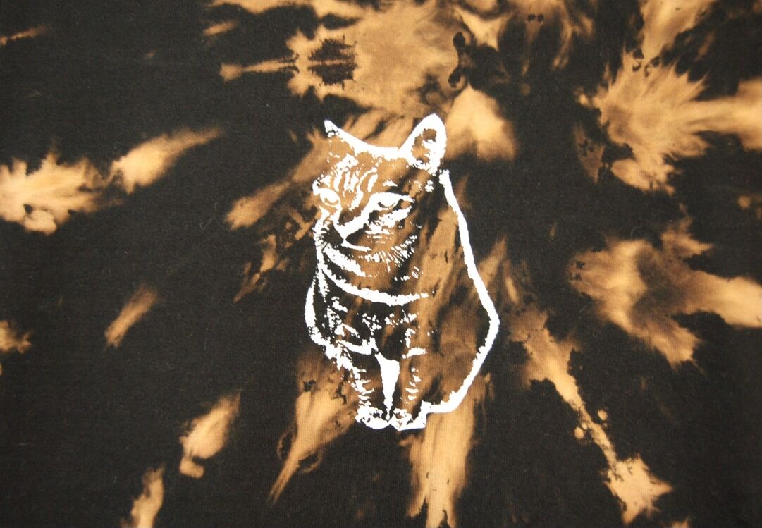 ssd cat ブリーチタイダイ染め Tシャツ | SWIVEL SLUM DIVE
