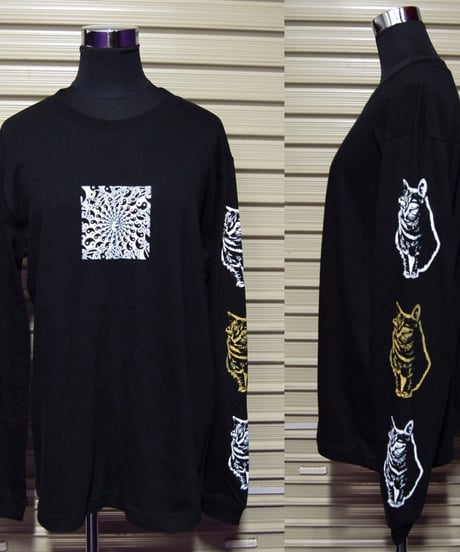 陰陽SSD×猫猫猫　long  sleeve  T shirt:black