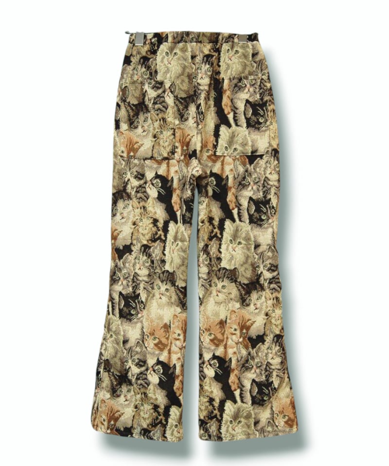 猫柄ゴブラン織 フレアパンツ | SWIVEL SLUM DIVE