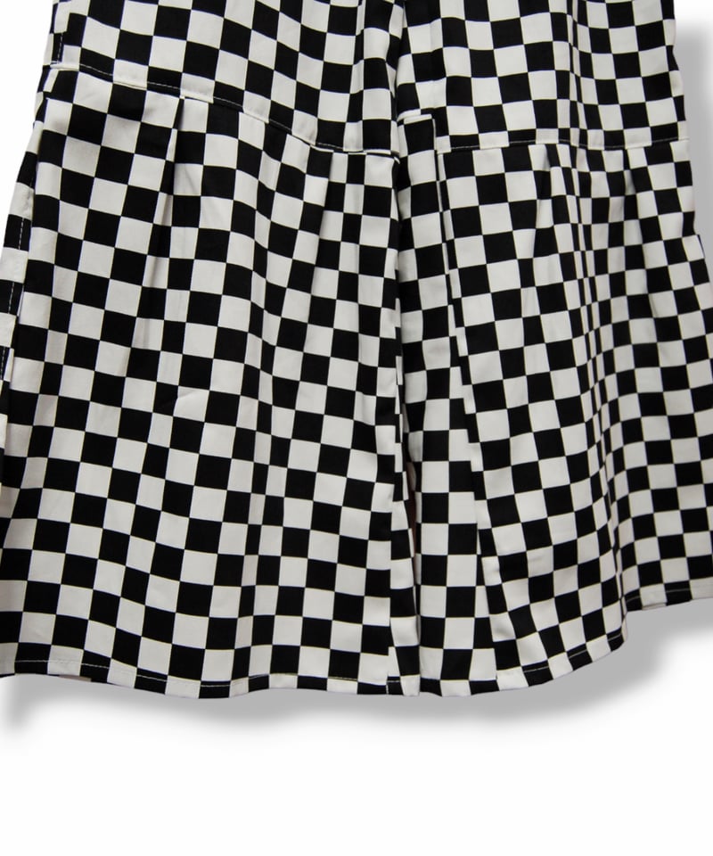 チェッカーフラッグ スリットフレアワイドパンツ:市松模様 | SWIVEL