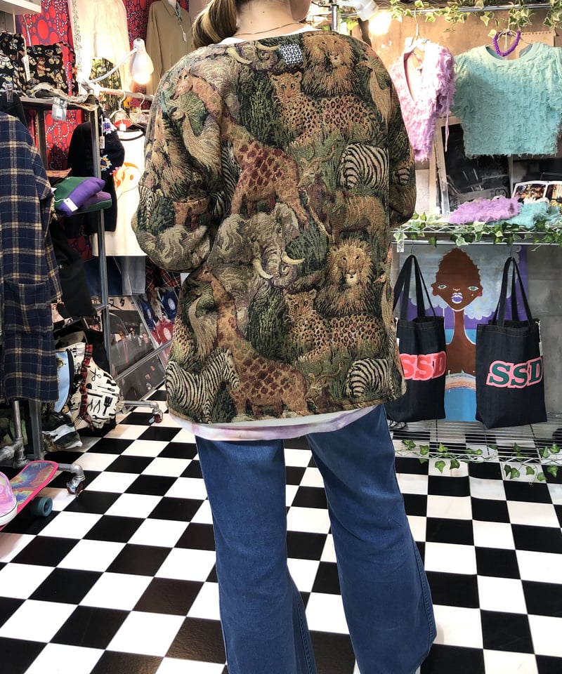 アニマルサファリ柄 ゴブラン織カーディガンジャケット | SWIVEL SLUM DIVE