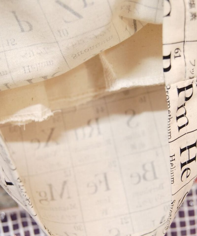 元素記号 化学 裏地付き コットンワイドパンツ:アイボリー