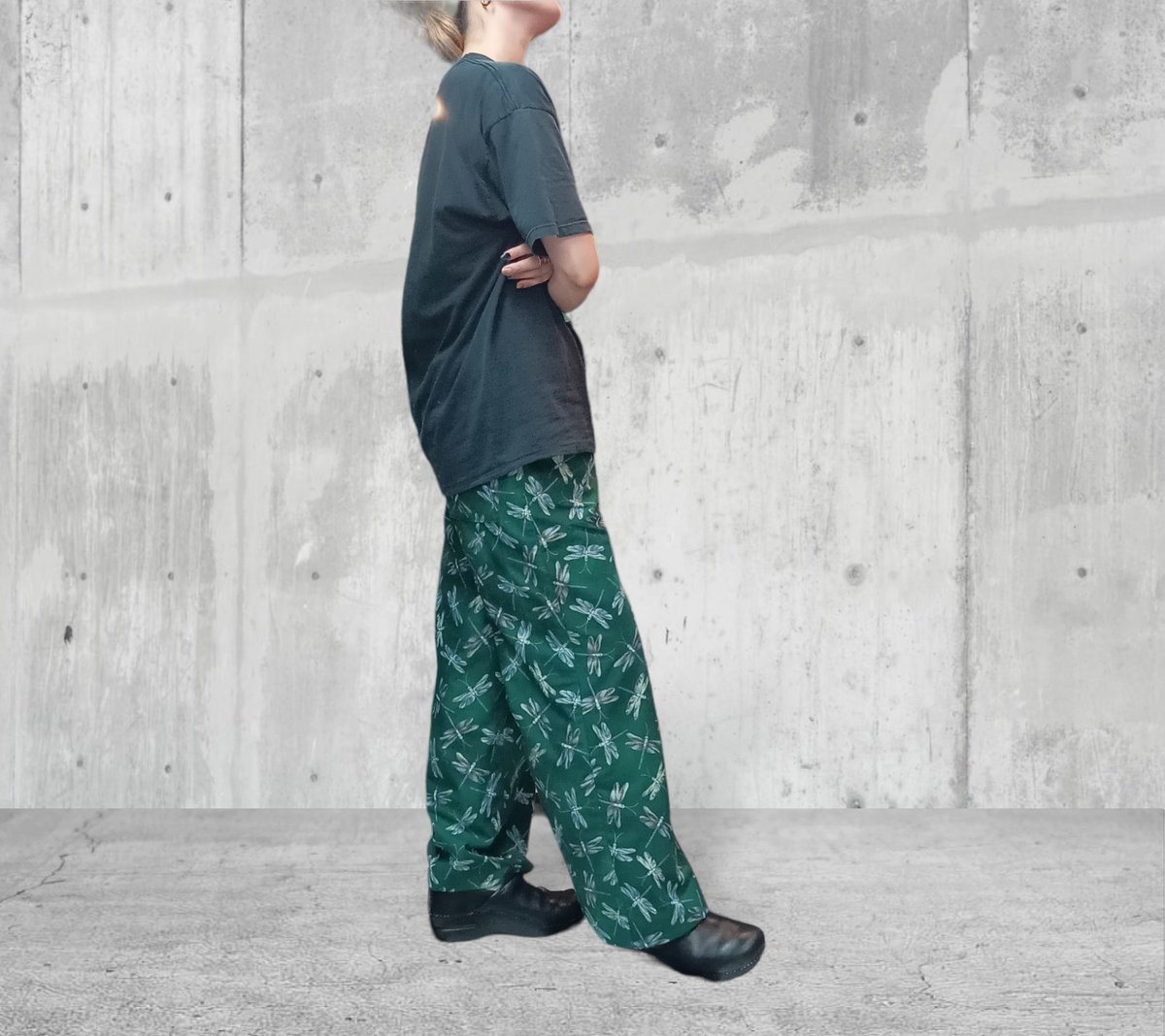 USA　cotton　ダルメシアンワイドパンツ:裏地付き USA cotton ダルメシアンワイドパンツ:裏地付き - メルカリ