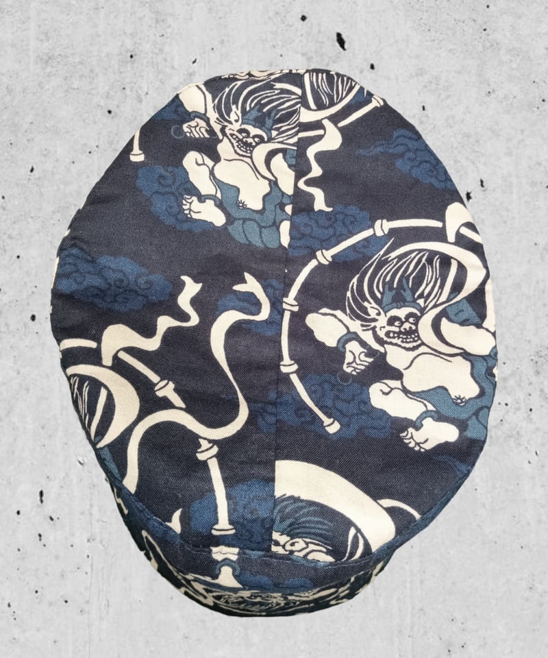 風神雷神 和柄 コットン バケットハット:ネイビー | SWIVEL SLUM