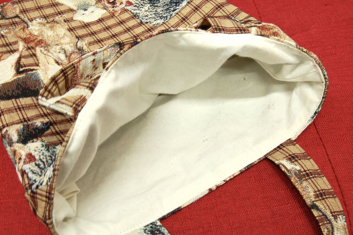 犬柄チェック ゴブラン織 トートバッグ | SWIVEL SLUM DIVE