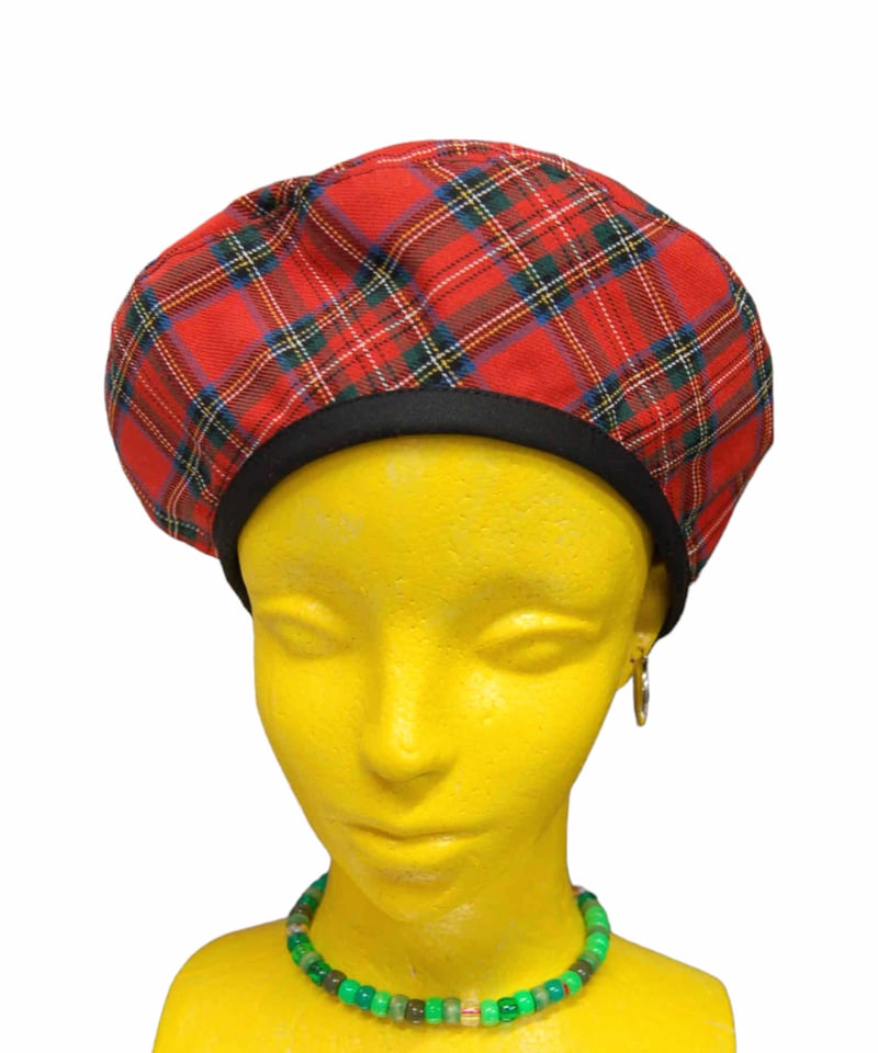 kidill hizume タータンチェック　リボン　ベレー帽 kidill hizume タータンチェック リボン ベレー帽 タータン