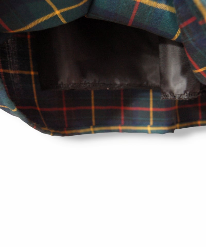 ミズイロインド　ワッシャー加工　ブラックウォッチ プリーツロングスカート mizuiro ind ワッシャープリーツスカート ブラックウォッチ