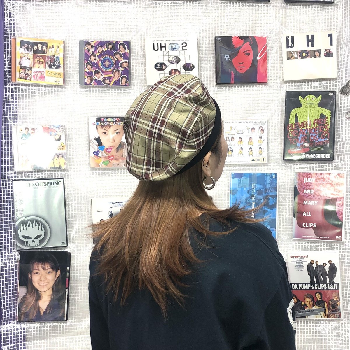 新品未開封⭐︎familiar ベレー帽 ダークグリーン チェック柄 タータンチェック コットンベレー帽:黄緑 | SWIVEL SLUM DIVE