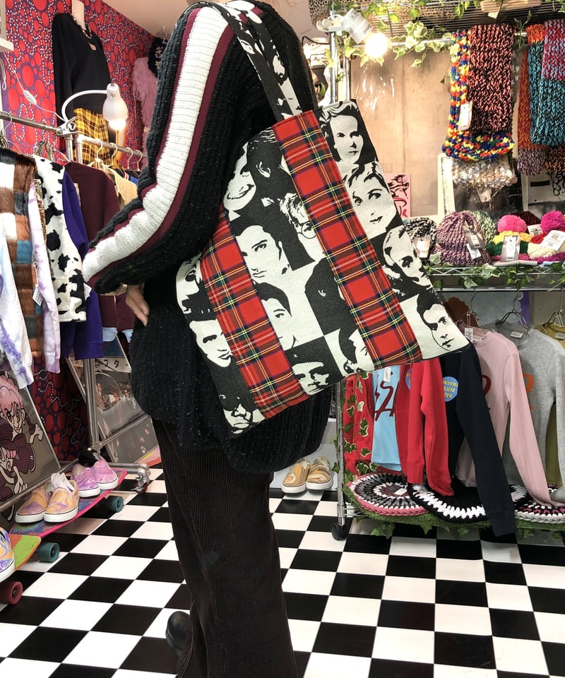 海外スターゴブラン織×タータンチェック トートバッグ | SWIVEL 海外スターゴブラン織×タータンチェック トートバッグ | SWIVEL