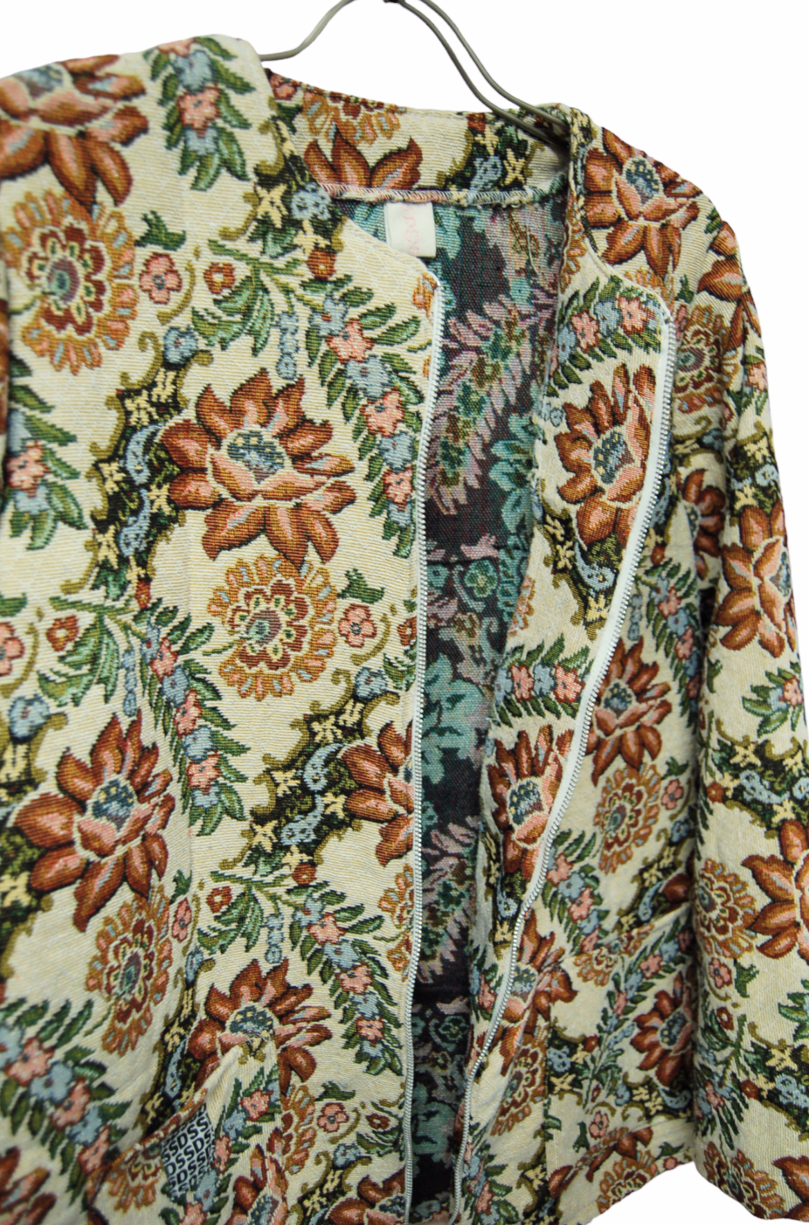 花柄ゴブラン織り ノーカラージャケット | SWIVEL SLUM DIVE