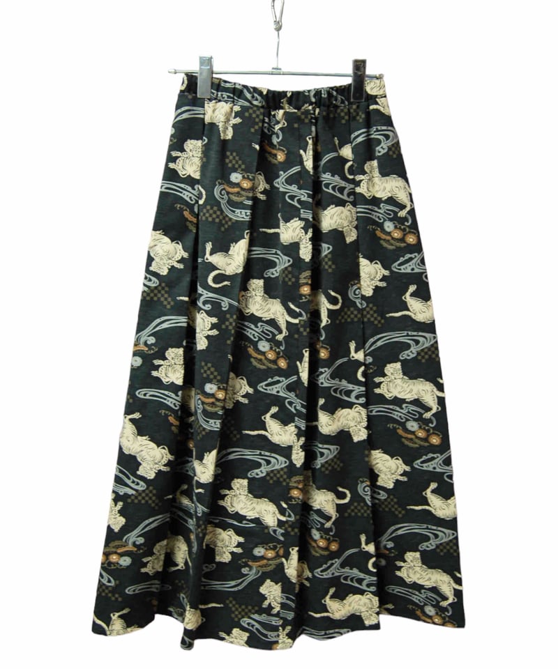 虎 和柄 フレアプリーツロングスカート | SWIVEL SLUM DIVE