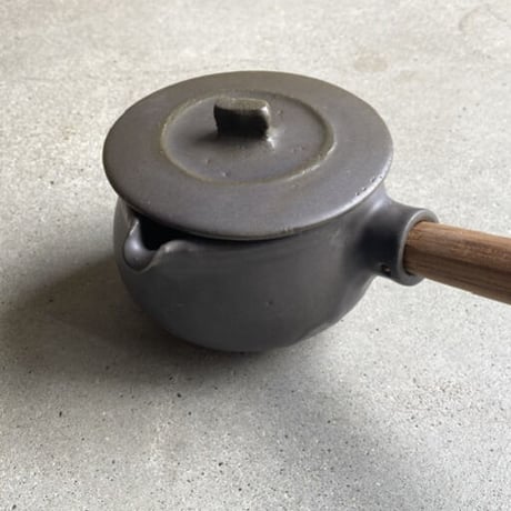 馬場勝文　ふた付き耐熱ミルクパン　黒