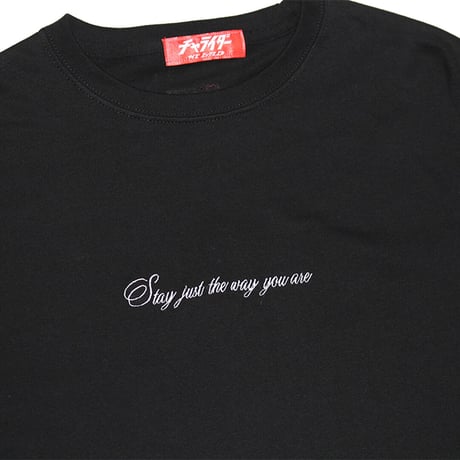 メッセージ刺繍　ビッグシルエットTシャツ　　ブラック