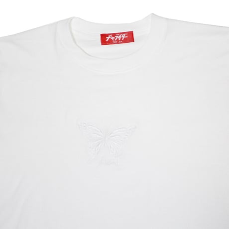 同色刺繍Tシャツ  ホワイト