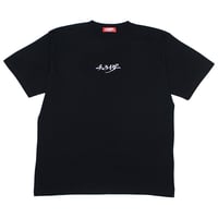 筆ロゴ刺繍Tシャツ　　ブラック