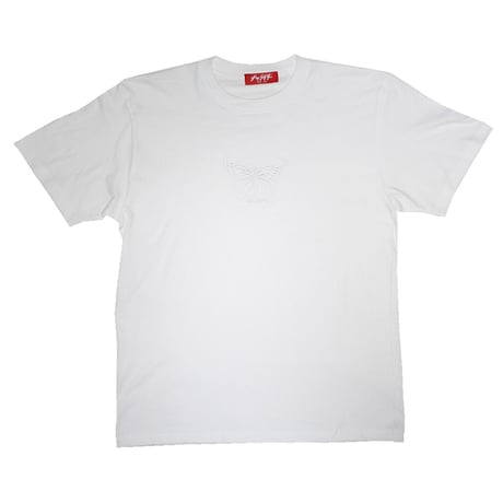 同色刺繍Tシャツ  ホワイト