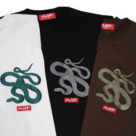 スネーク刺繍Tシャツ　　ブラック