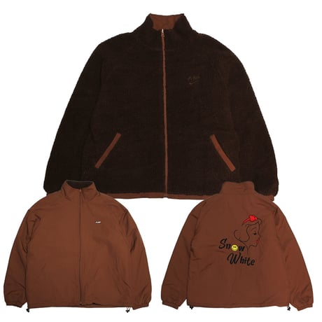 リバーシブルボアジャケット　　ブラウン