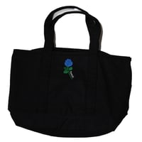 バラ刺繍ビッグトートバッグ　　ブラック
