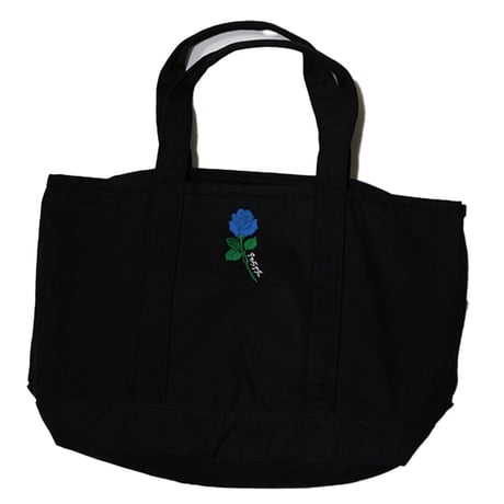 バラ刺繍ビッグトートバッグ　　ブラック