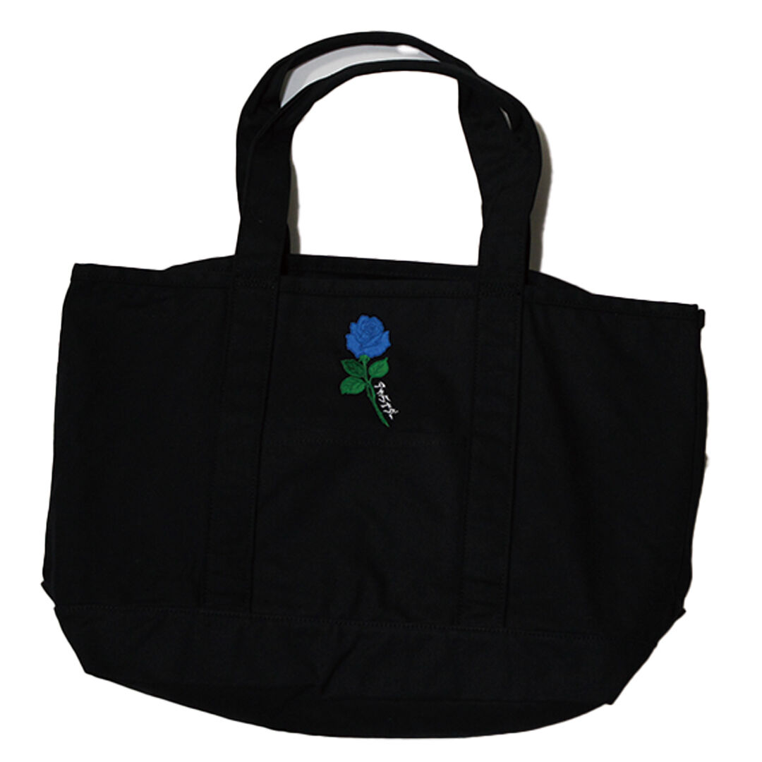 バラのトートバッグ バラ刺繍ビッグトートバッグ ブラック | チャライダーSTORE