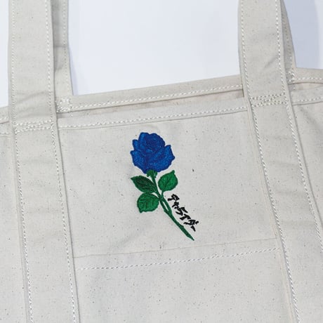 バラ刺繍ビッグトートバッグ　　ナチュラル