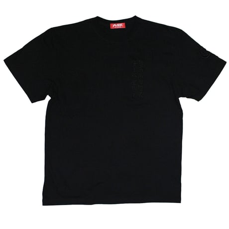 タテにロゴTシャツ　　ブラックｘブラック