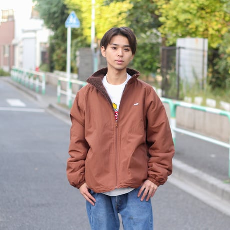リバーシブルボアジャケット　　ブラック