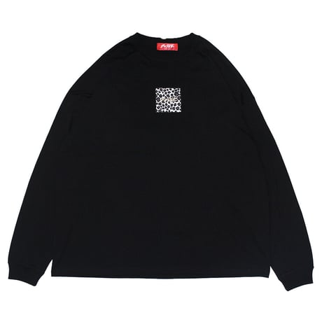 ホワイトレオパード　ビッグシルエットロンT　　ブラック